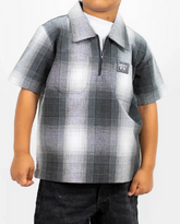 Toddler 1/2 Zip Up Checker Short Sleeve