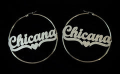 Hoop's Chicana Large Silver Bling (Pair)